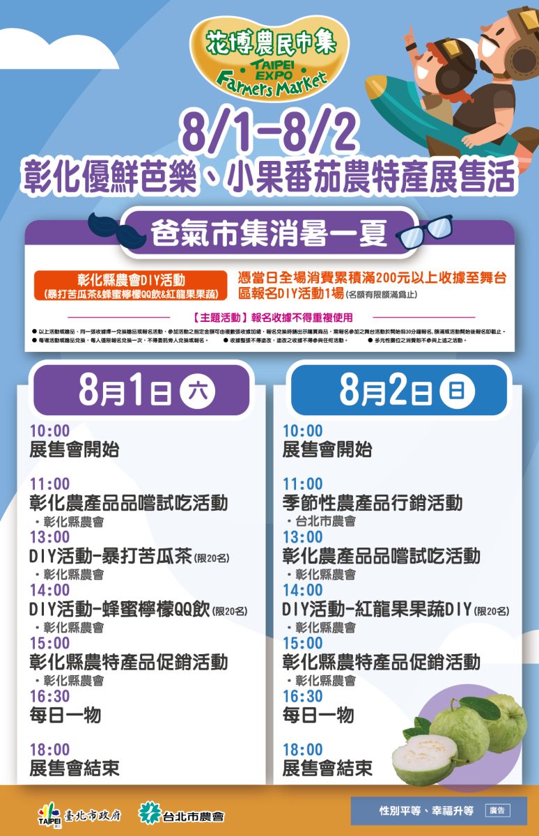 8/1-8/2 彰化優鮮芭樂、小果番茄農特產展售活動