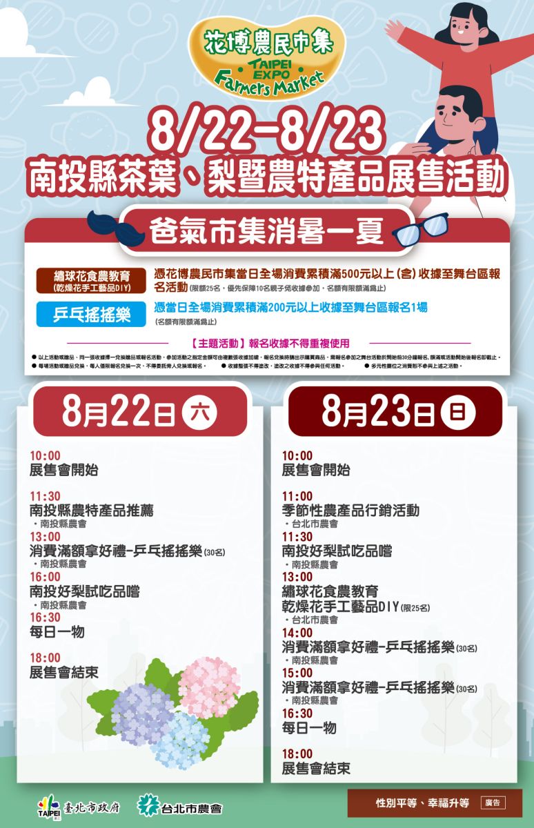 8/22-8/23 南投縣茶葉、梨暨農特產品展售活動