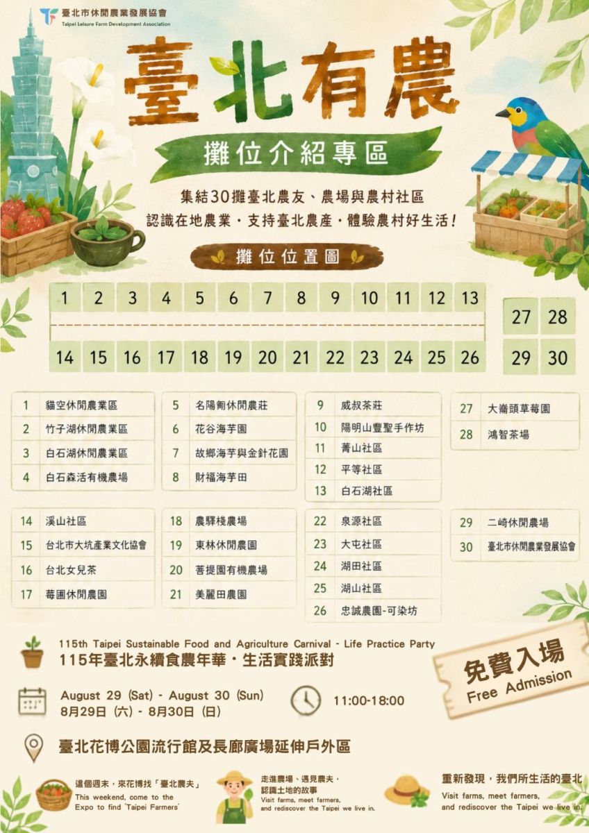 臺北有濃 攤位介紹專區 攤位位置圖