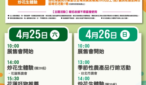 4/25-4/26 花蓮縣農會好糧食暨農特產品展售活動