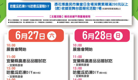 6/27-6/28 宜蘭哈密瓜暨農特產品展售活動