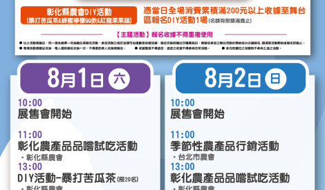 8/1-8/2 彰化優鮮芭樂、小果番茄農特產展售活動